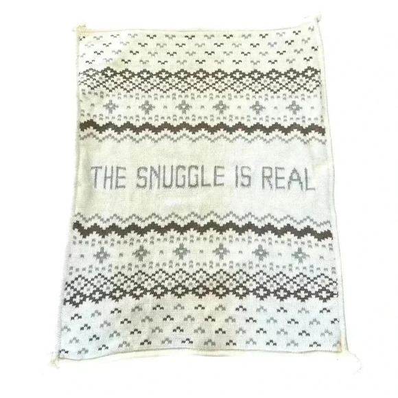 Pottery Barn Kids The Snuggle is Real Baby Blanket, Stroller Blanket, Ivory. - Picture 3 of 7